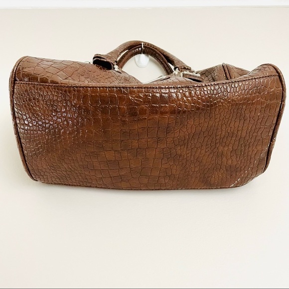 Steve Madden Brown Faux Alligator Crossbody Shoulder Bag Purse - Picture 5 of 10